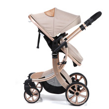 Foldable aluminium alloy luxury baby stroller with all season ventilate mesh skylight